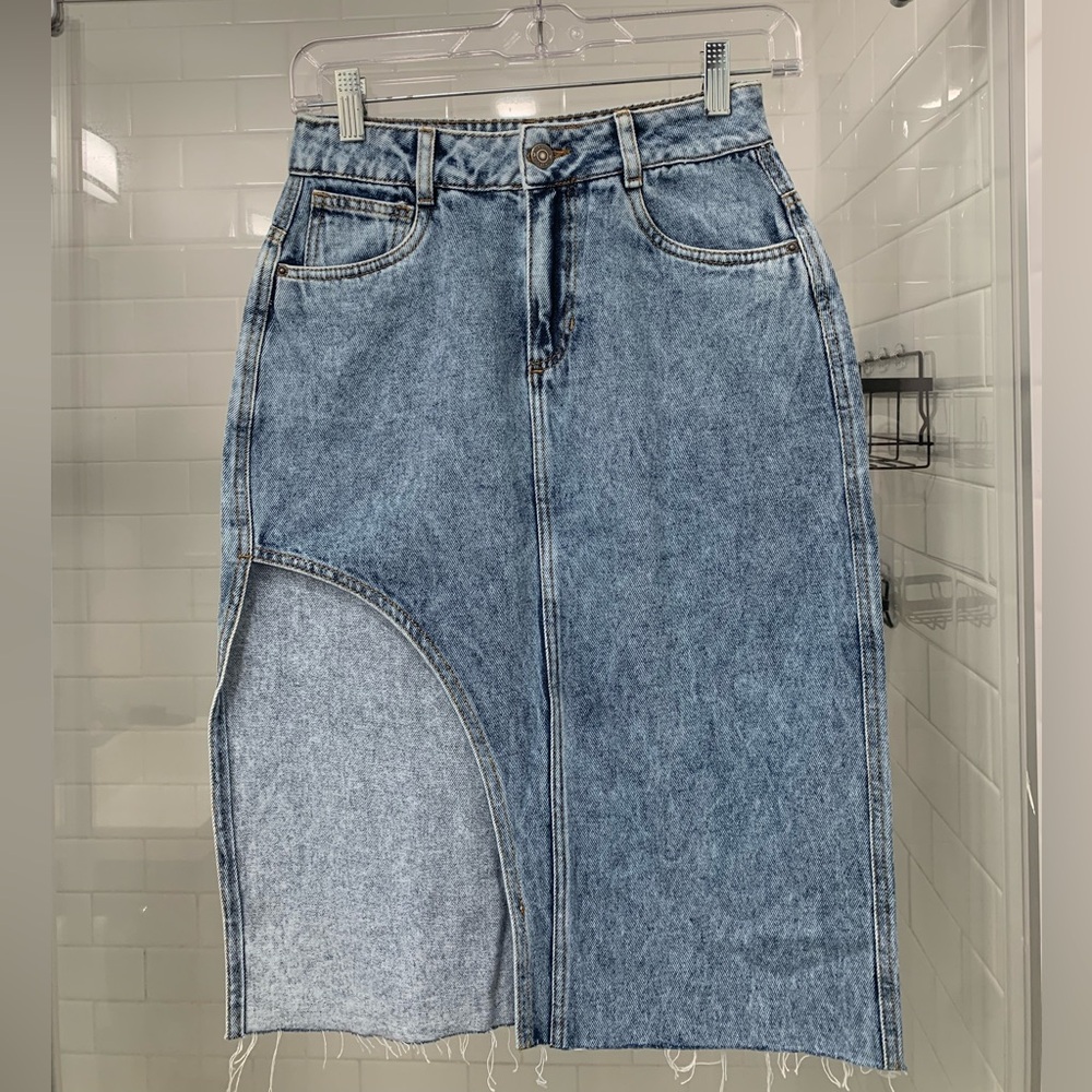 Navisi Asymmetrical Denim Skirt - NWT, Made in Colombia